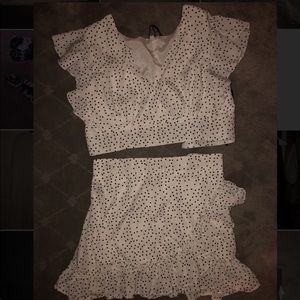 polka dot skirt and top set